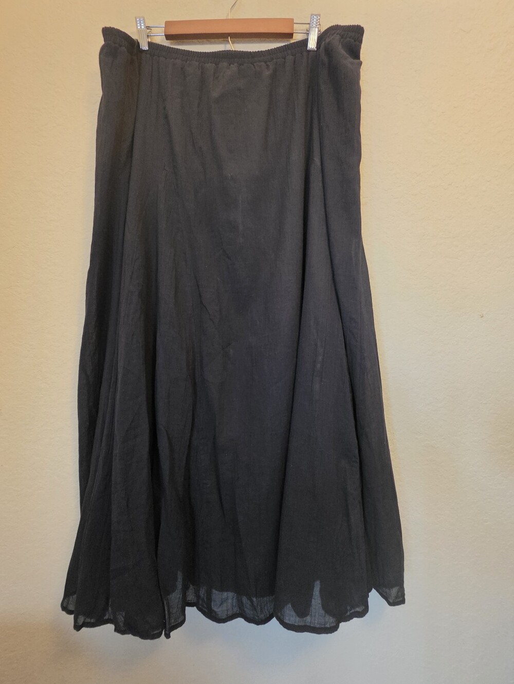 Asos Design Elastic Waist Maxi Skirt Womens 8 Black Flowy Whimsigoth Minimalist